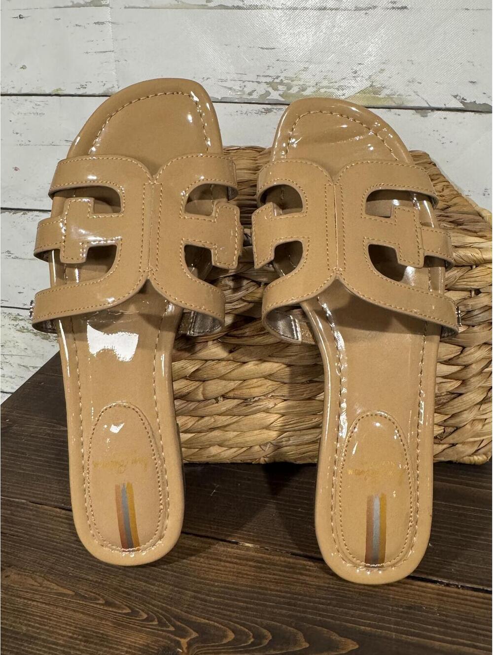 Sam Edelman Women's Icon Patent Bay Slide Sandal Size 8.5